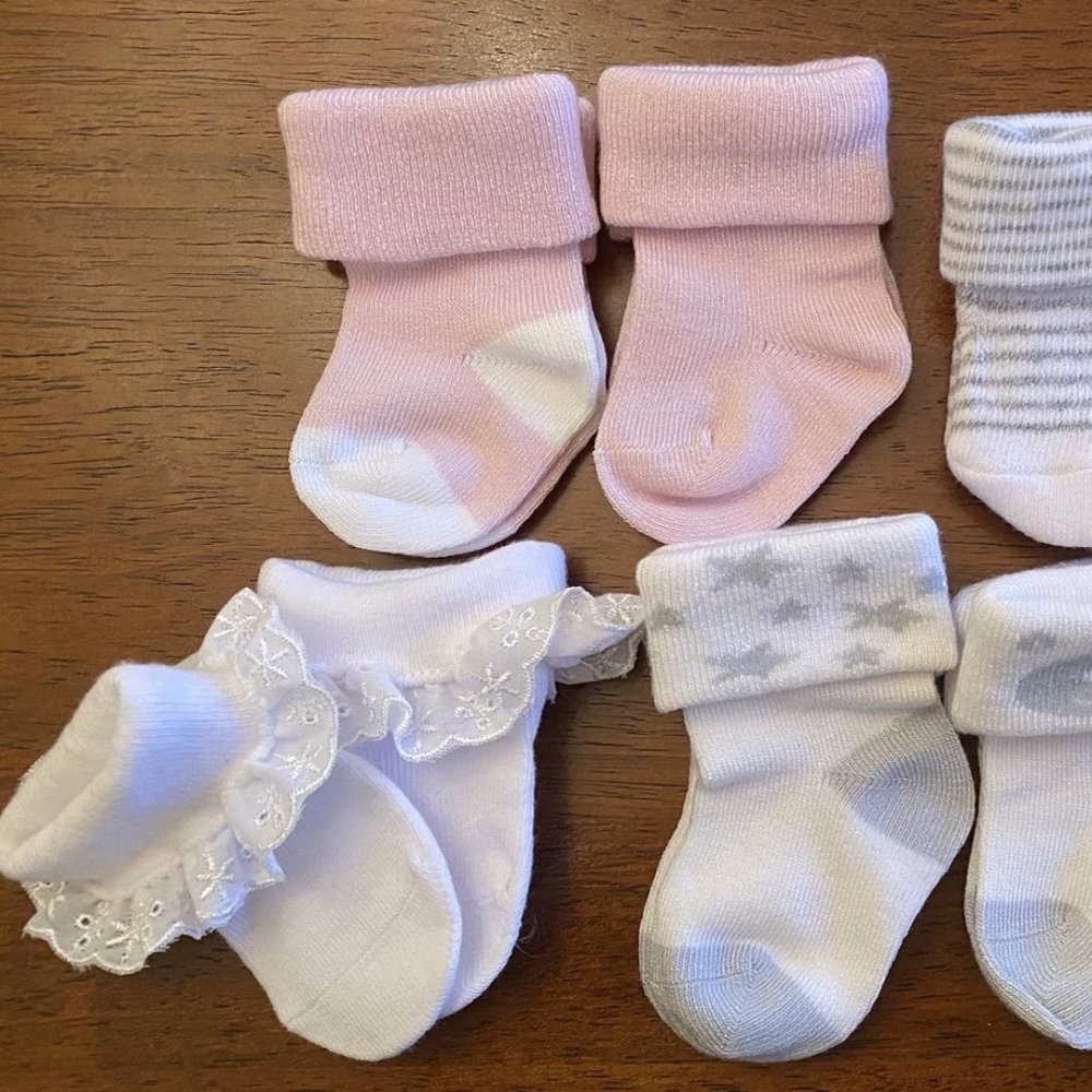 Baby Girl 0-3 3-6 Months Socks Bundles.